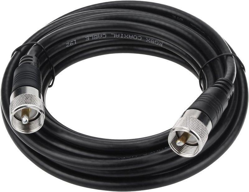 Ullnosoo 18ft RG8x Coaxial Cable, CB Coax Cable, UHF PL259 Male to Male, Low Loss, Waterproof, Compatible with CB Ham Radio, Antenna Analyzer, Dummy Load, SWR Meter - Image 1